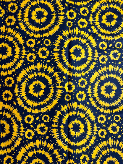 African Print Fabric, Ankara - Yellow Fabric