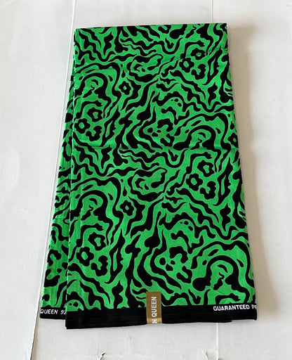 African Print Fabric, Ankara - Green Fabric