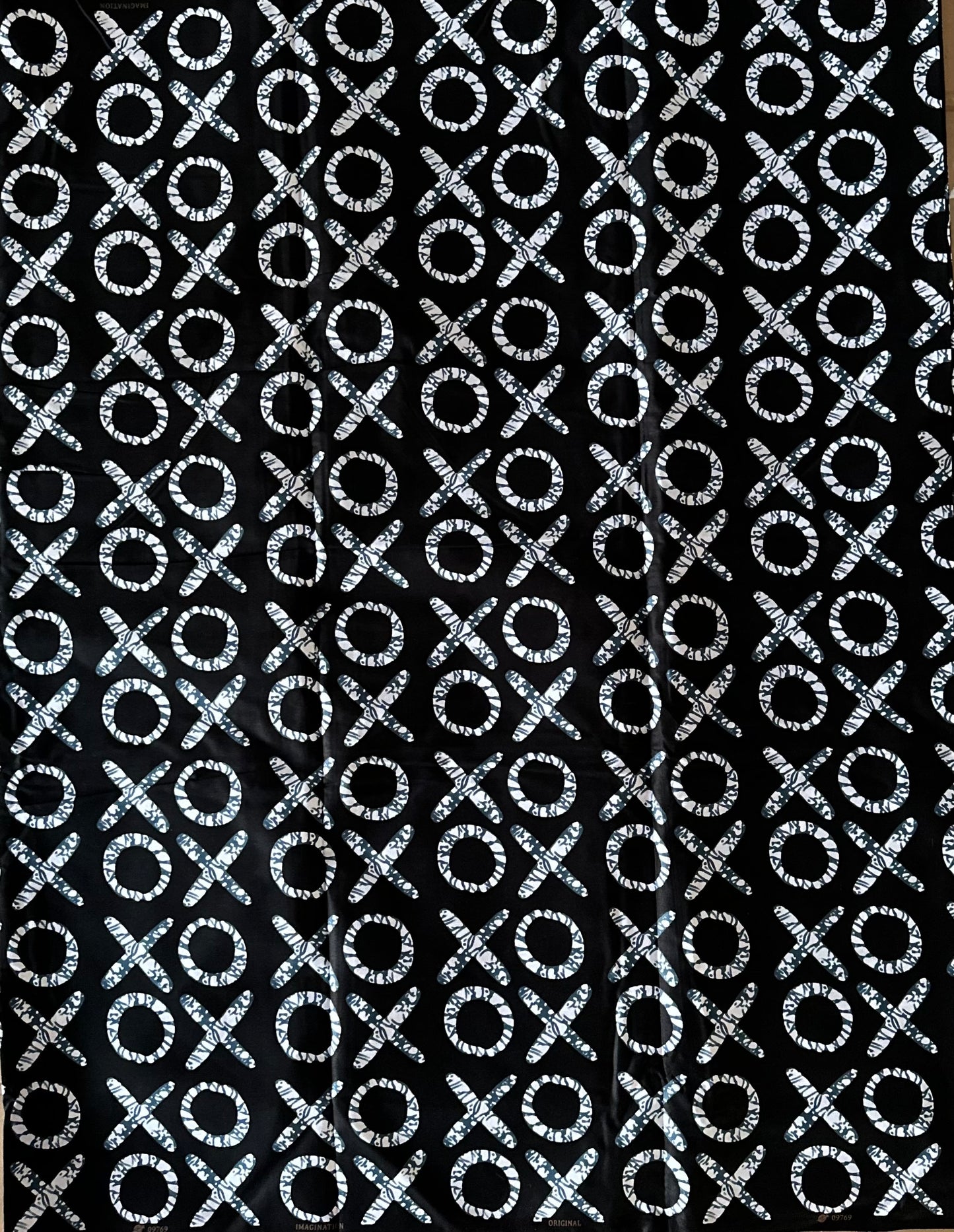 African Print Fabric, Ankara - Black, White Fabric