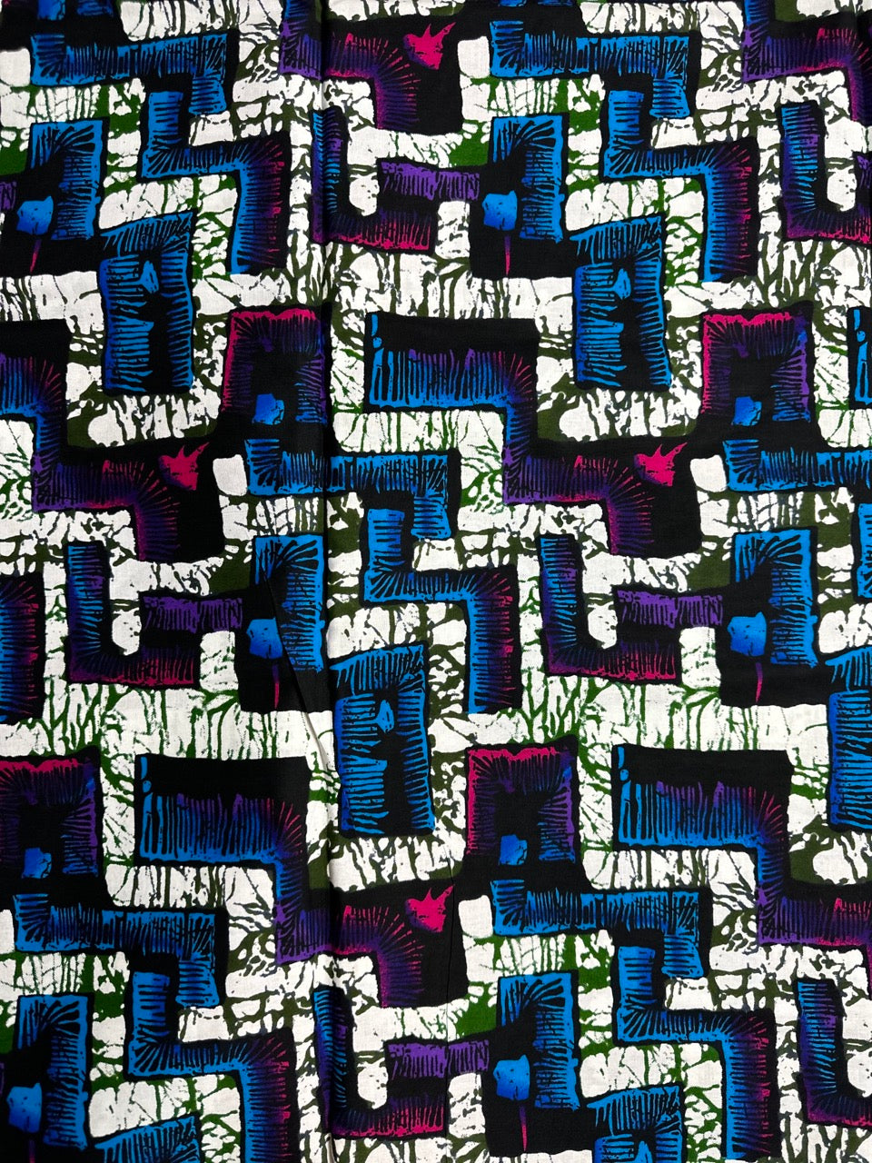African Print Fabric, Ankara -Blue, Purple, Pink Fabric