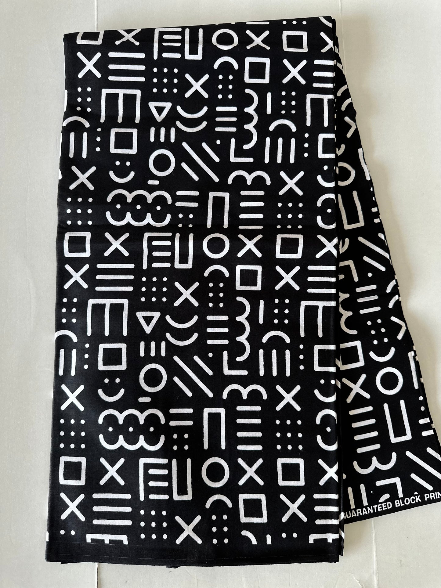 African Print Fabric, Ankara -Black, White Fabric