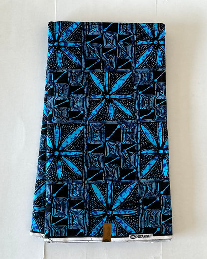 African Print Fabric, Ankara - Blue Fabric