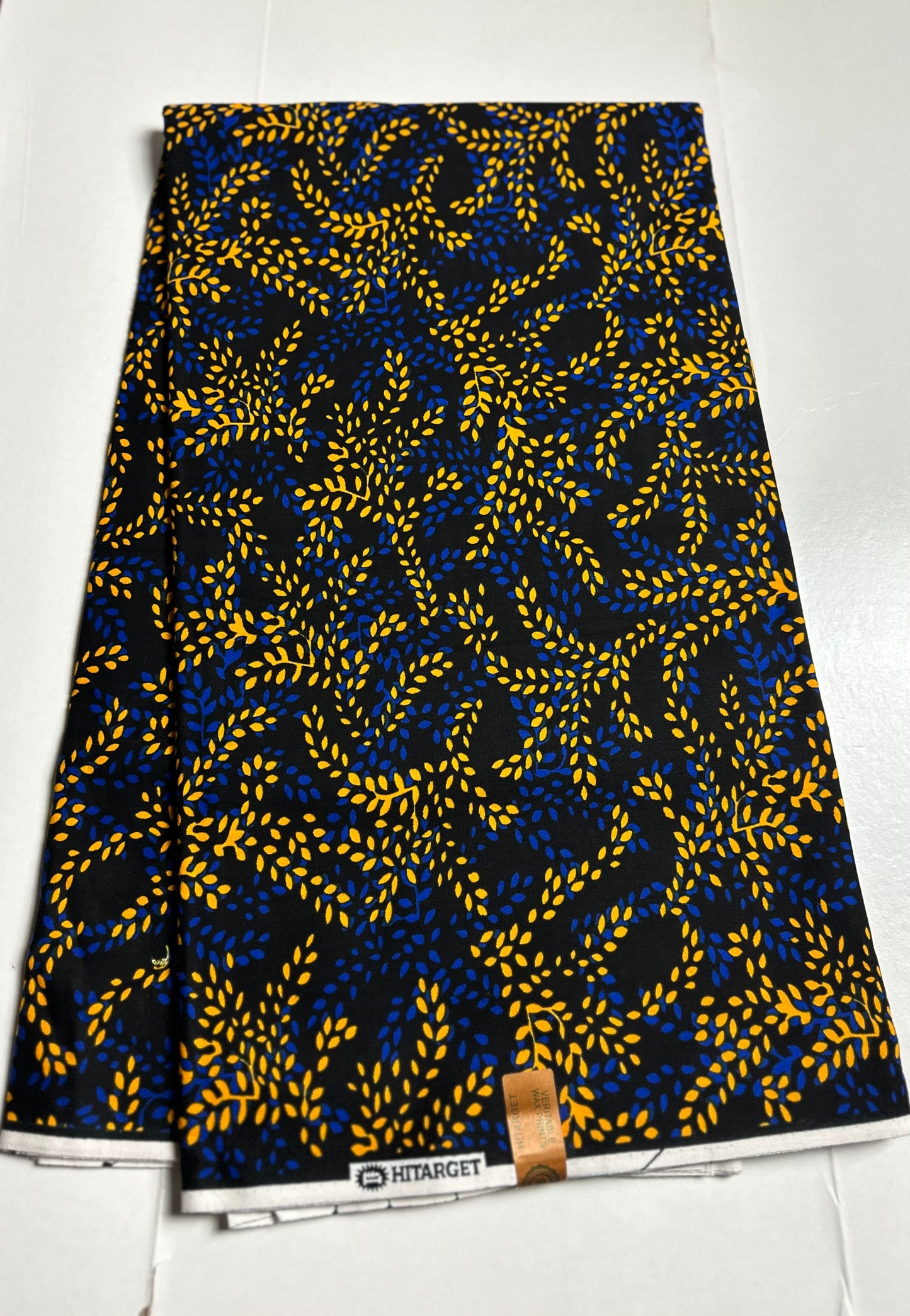 African Print Fabric, Ankara -Blue, Yellow Fabric