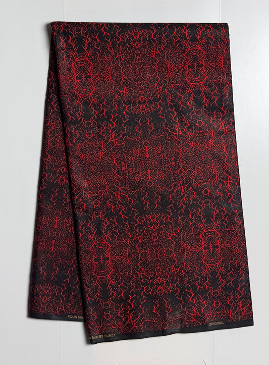African Print Fabric, Ankara - Red Fabric