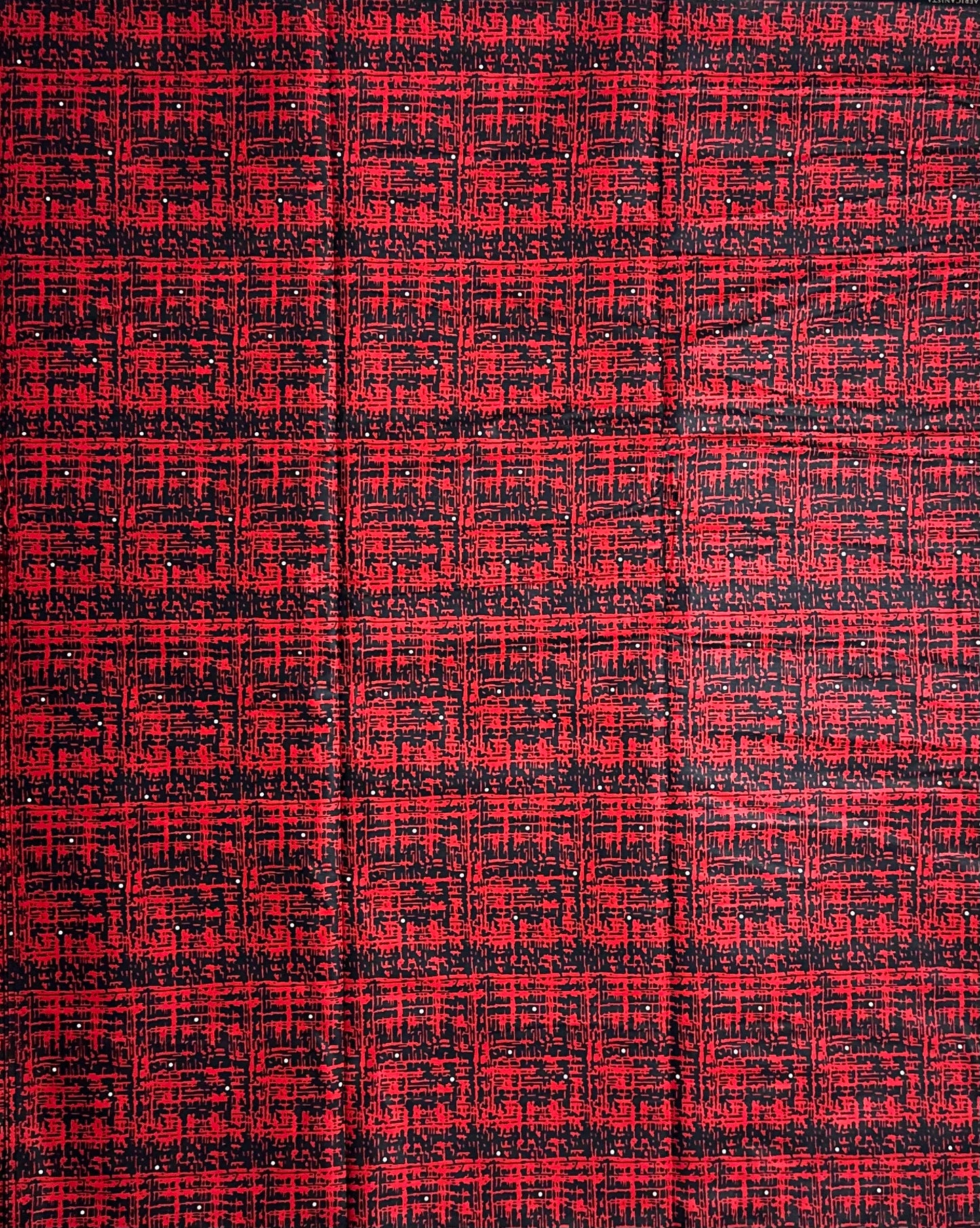 African Print Fabric, Ankara - Red Fabric
