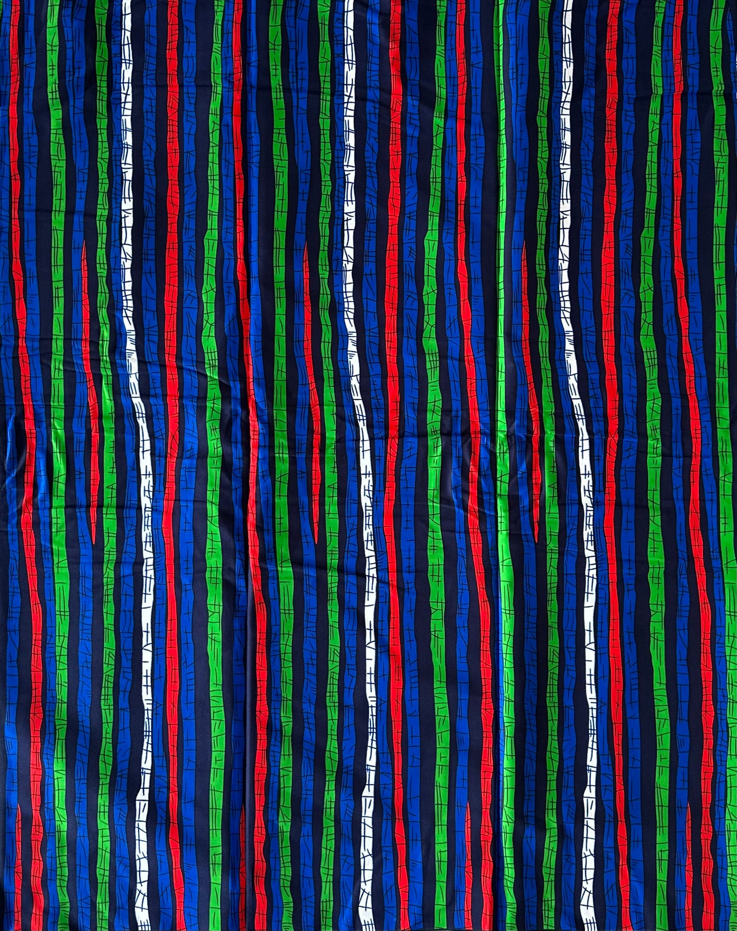 African Print Fabric, Ankara - Blue, Red, Green Fabric