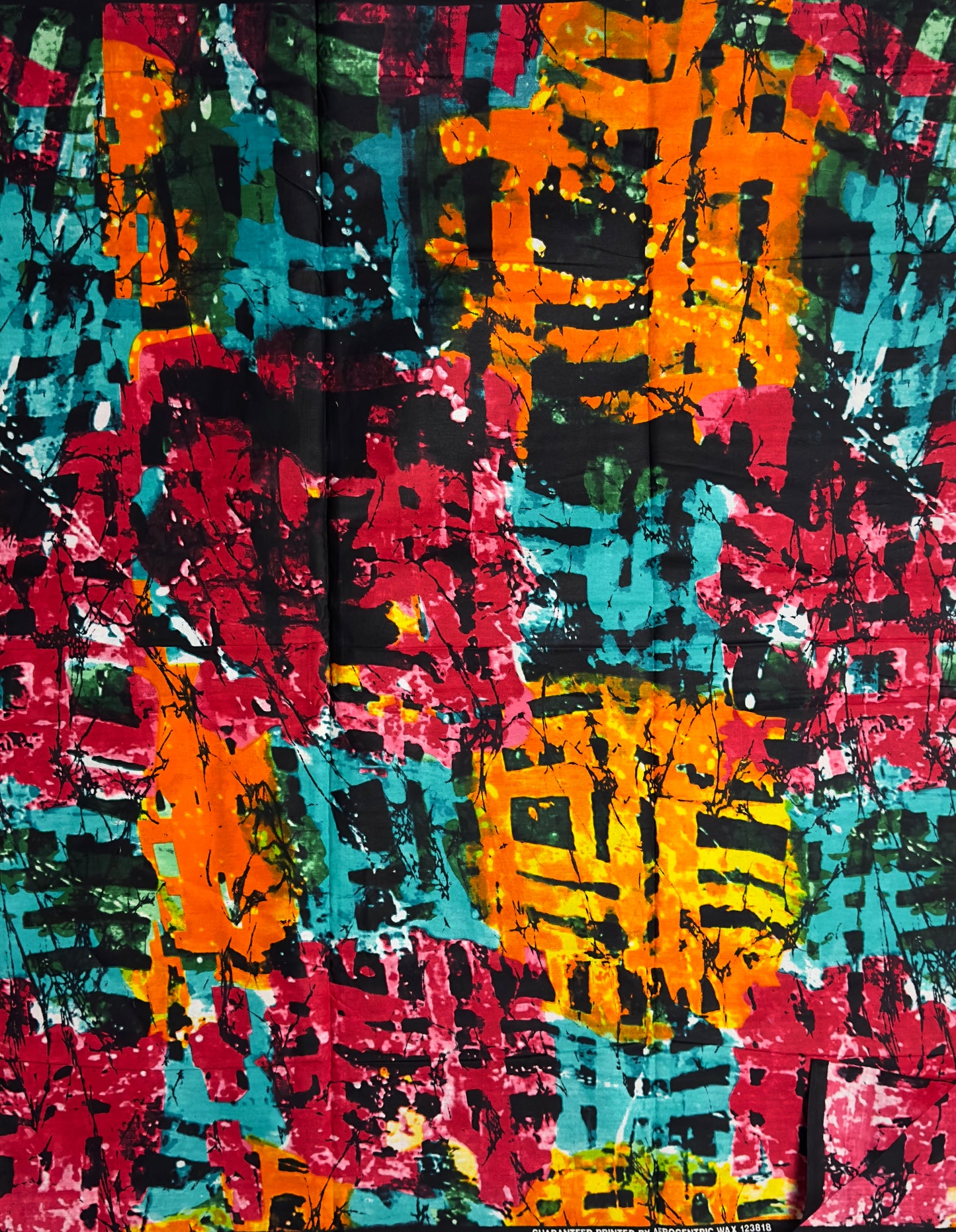 African Print Fabric, Ankara - Yellow, Red, Orange Fabric