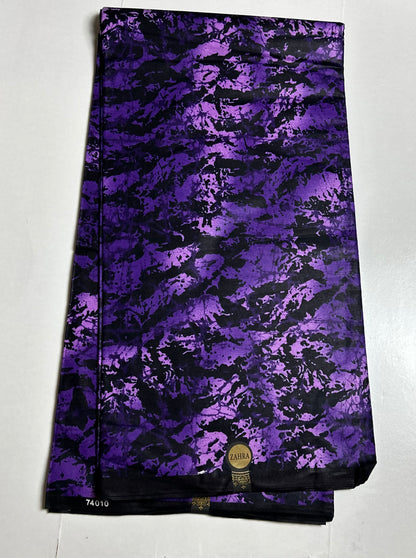 African Print Fabric, Ankara - Purple Fabric