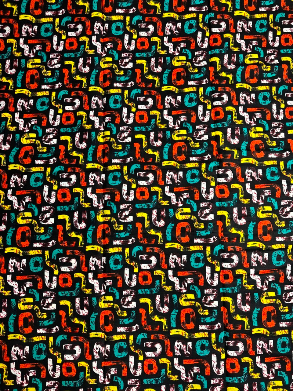 African Print Fabric, Ankara - Yellow, Green, Orange Fabric