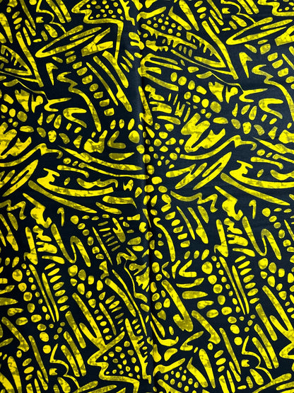 African Print Fabric, Ankara - Yellow Fabric