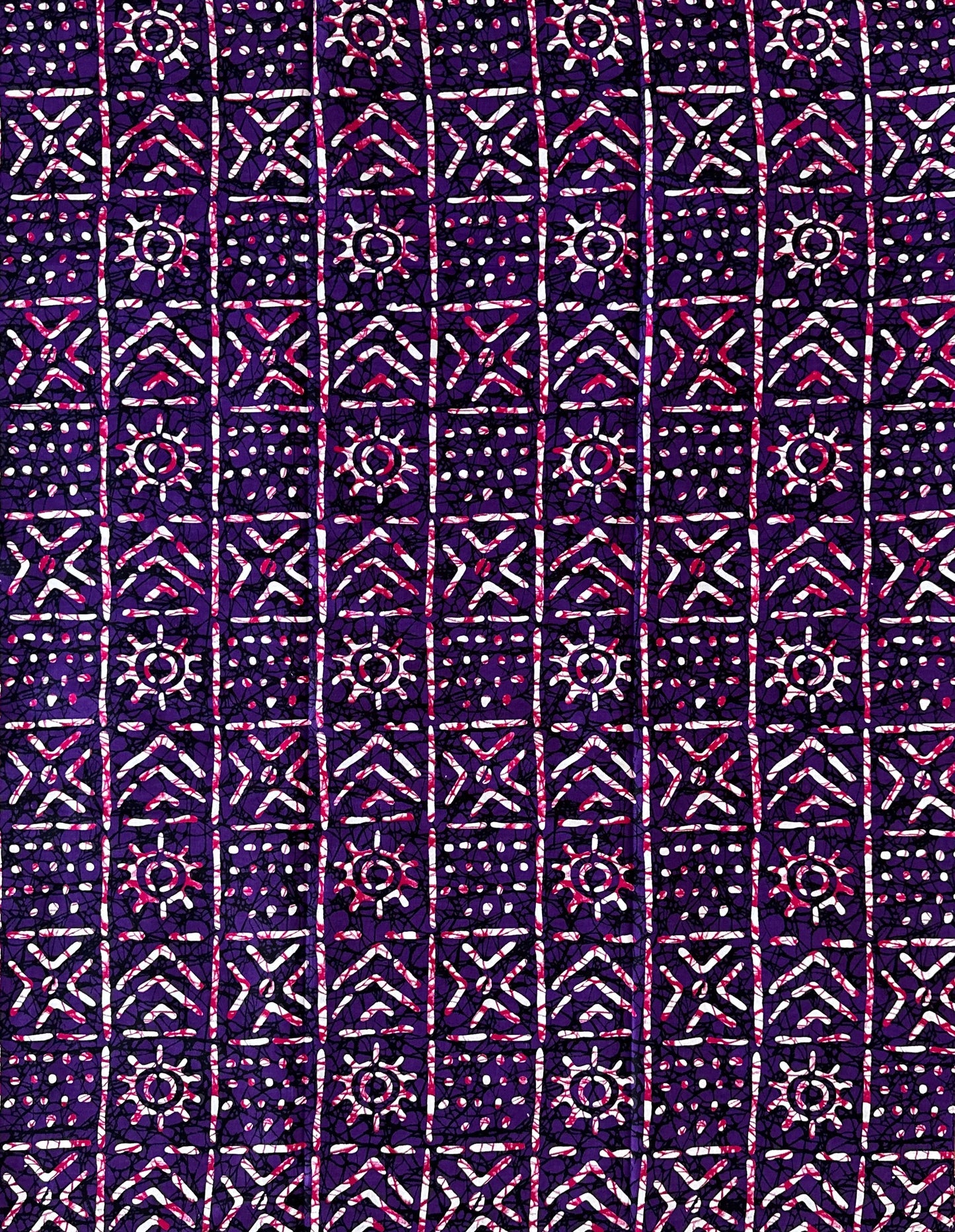 African Print Fabric, Ankara - Purple Fabric