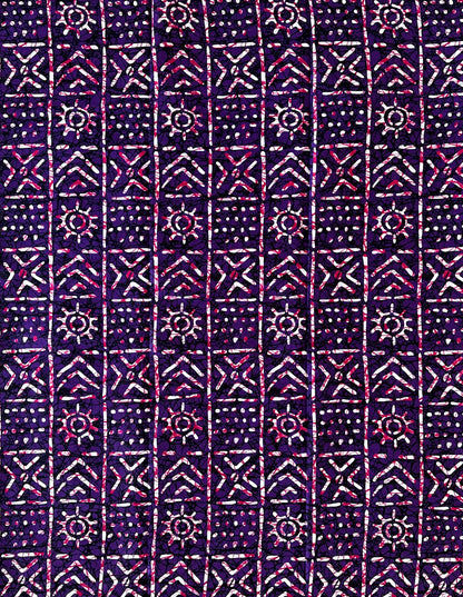 African Print Fabric, Ankara - Purple Fabric