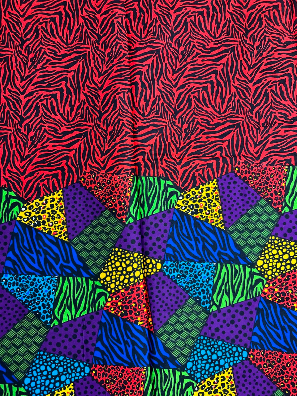 African Print Fabric, Ankara - Red, Purple, Green Fabric