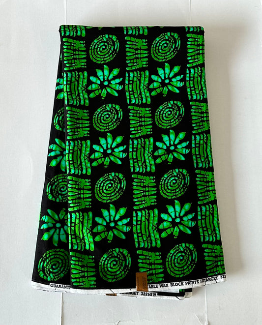 African Print Fabric, Ankara - Green Fabric