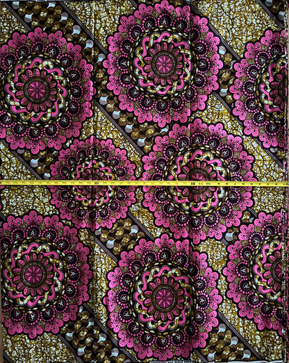 African Print Fabric, Ankara - Pink Fabric