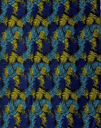 African Print Fabric, Ankara - Blue, Yellow Fabric