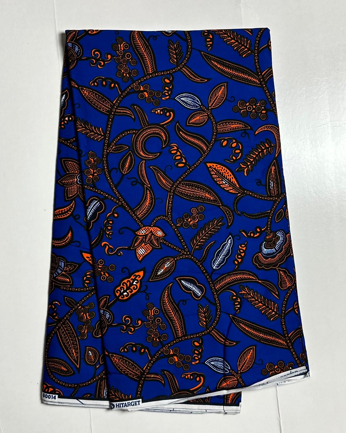 African Print Fabric, Ankara - Blue, Yellow Fabric