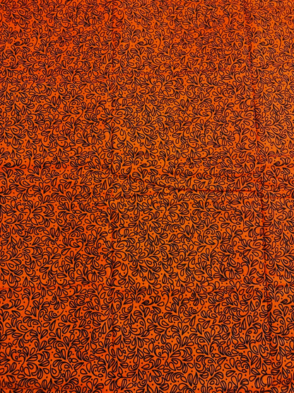 African Print Fabric, Ankara - Orange Fabric