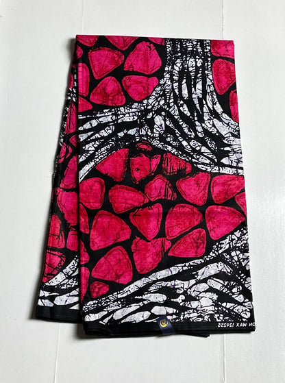 African Print Fabric, Ankara - Pink Fabric