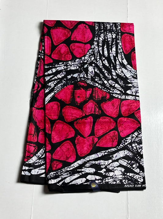 African Print Fabric, Ankara - Pink Fabric