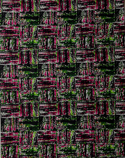 African Print Fabric, Ankara - Pink, Green, Fabric