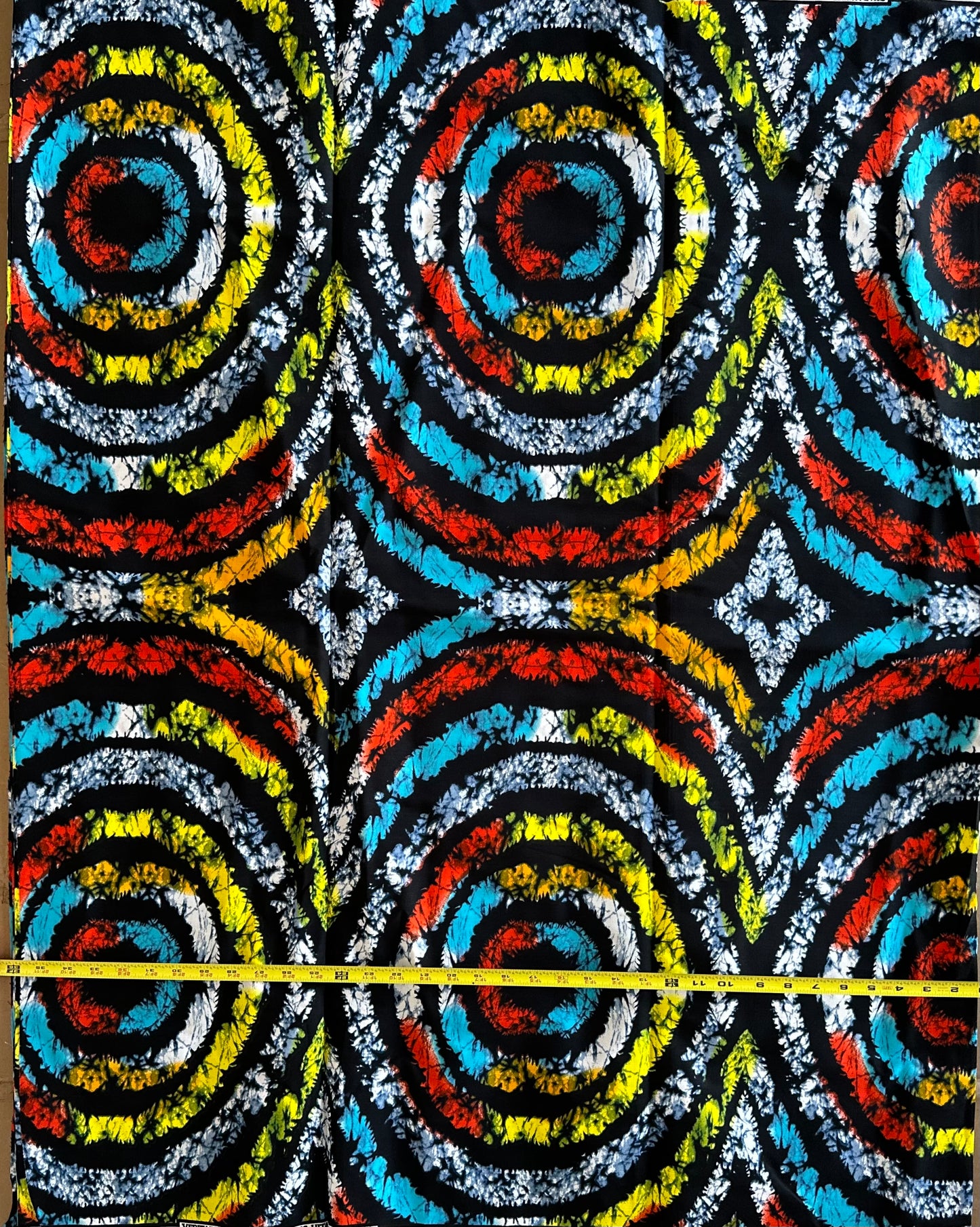 African Print Fabric, Ankara -Blue, Red, Yellow Fabric