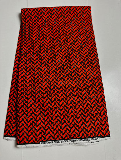 African Print Fabric, Ankara - Red Fabric