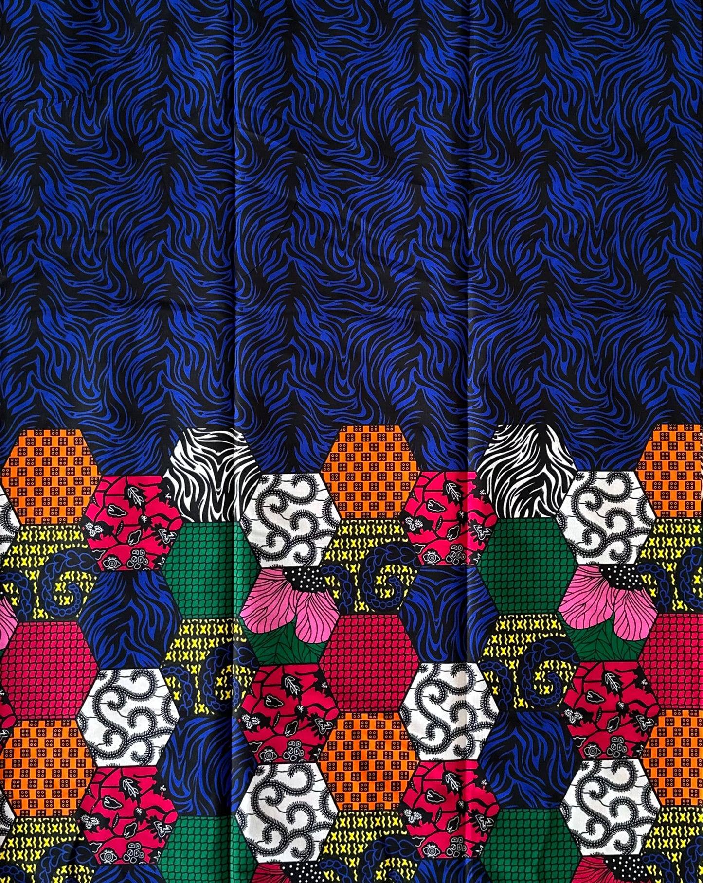 African Print Fabric, Ankara - Blue Fabric