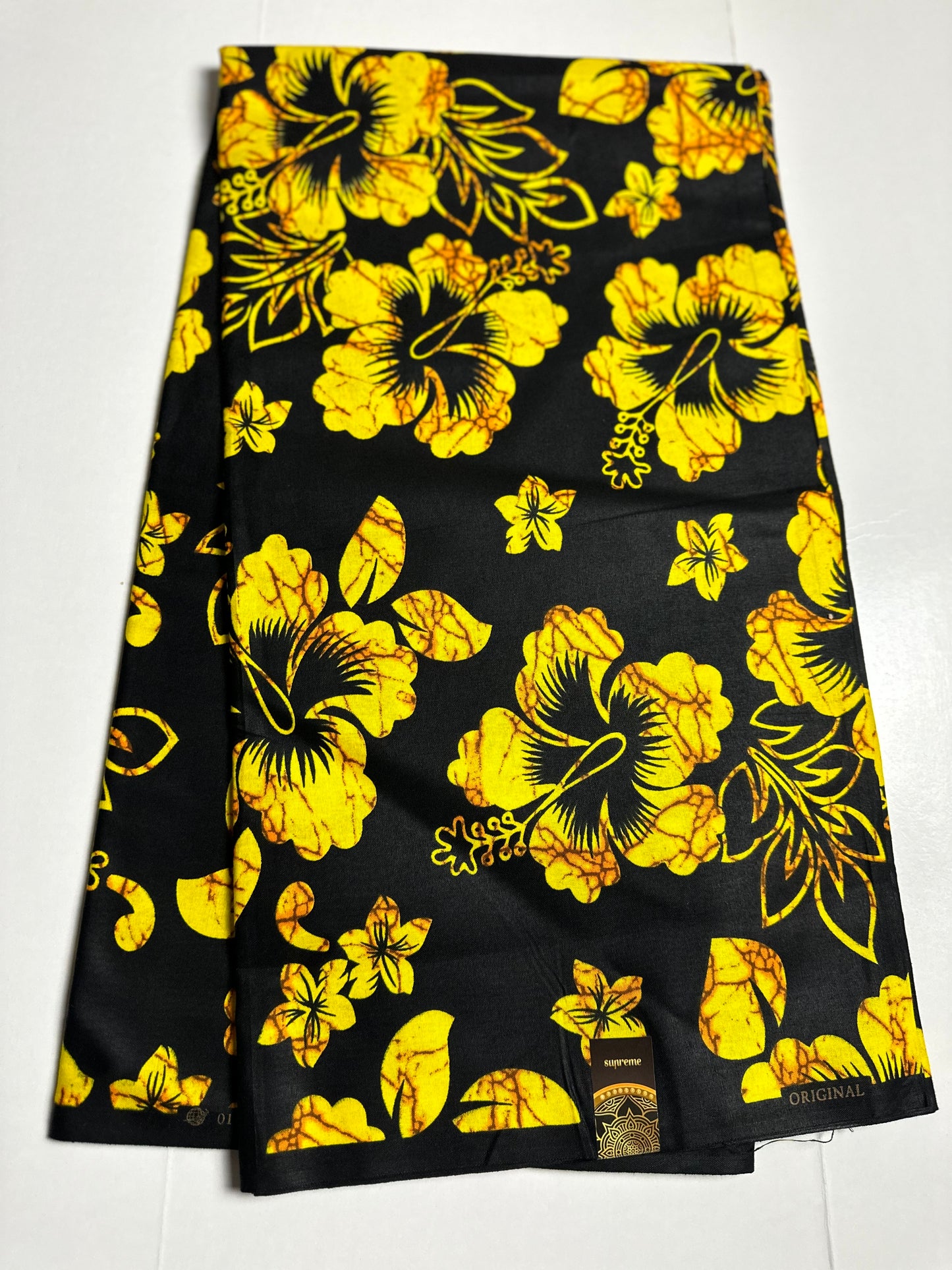 African Print Fabric, Ankara - Yellow Fabric