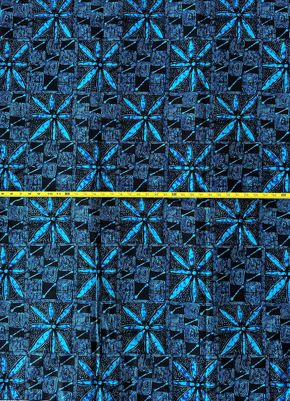 African Print Fabric, Ankara - Blue Fabric