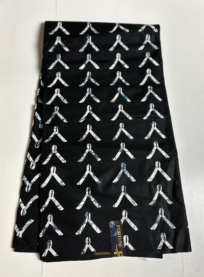 African Print Fabric, Ankara - Black and White Fabric