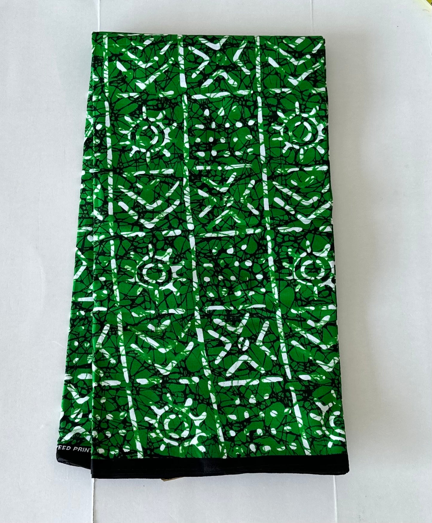 African Print Fabric, Ankara - Green Fabric