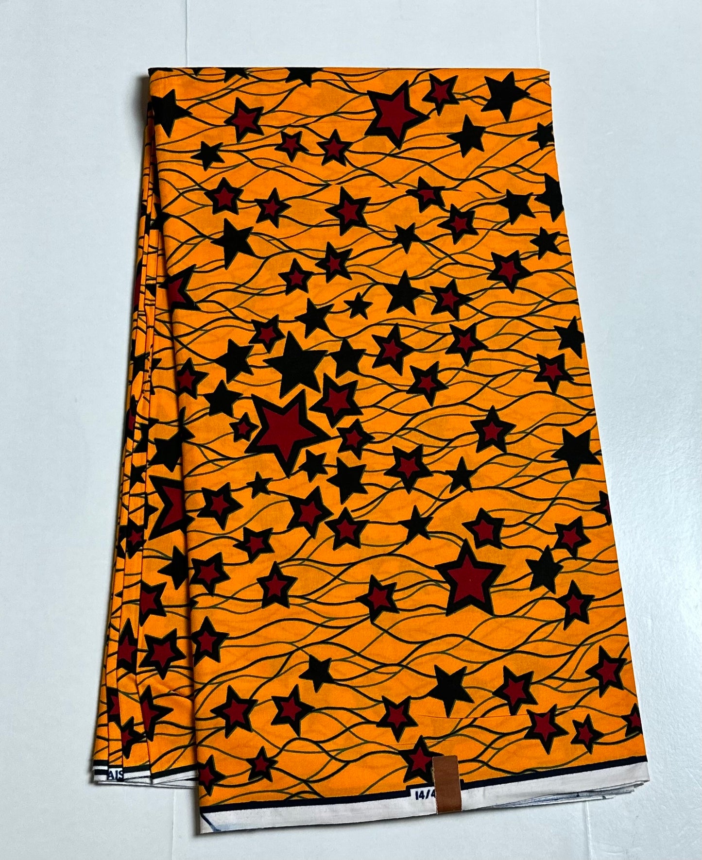 African Print Fabric, Ankara - Yellow, Red Fabric