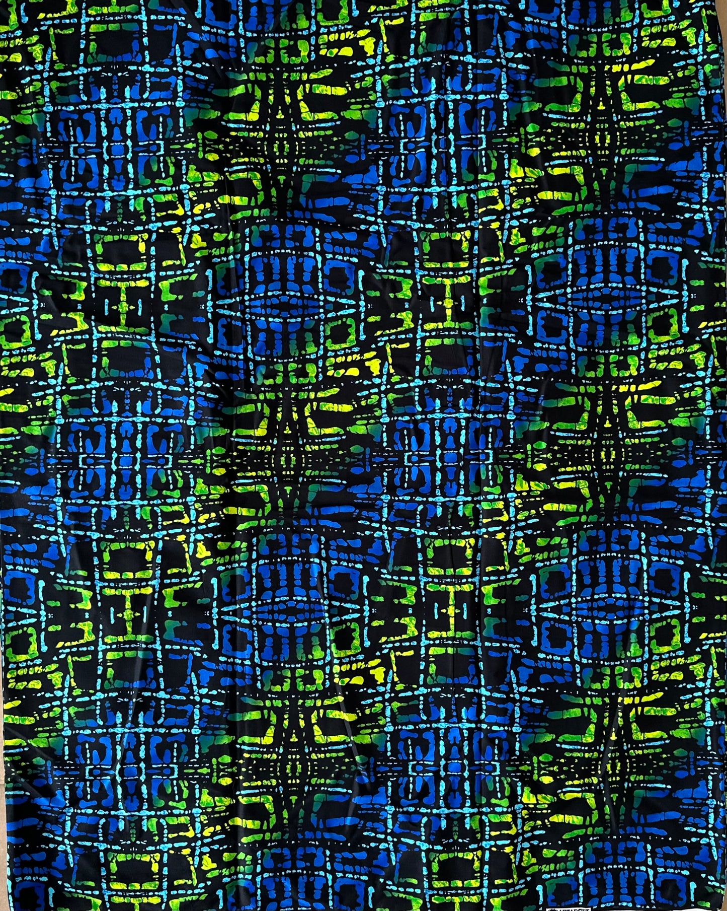 African Print Fabric, Ankara - Green, Blue Fabric