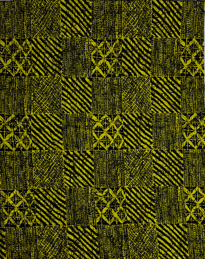 African Print Fabric, Ankara - Yellow Fabric