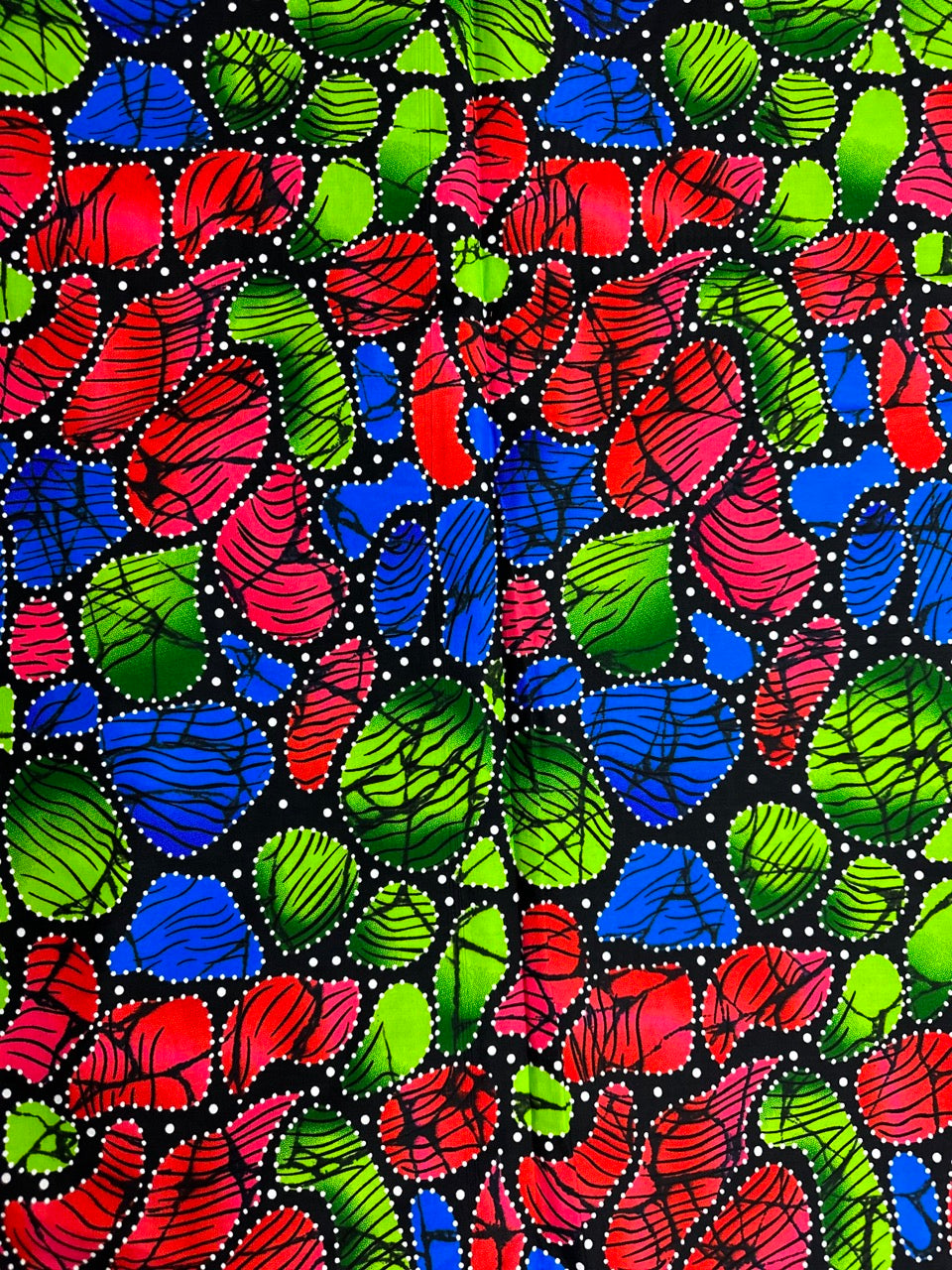 African Print Fabric, Ankara - Pink, Blue, Green Fabric