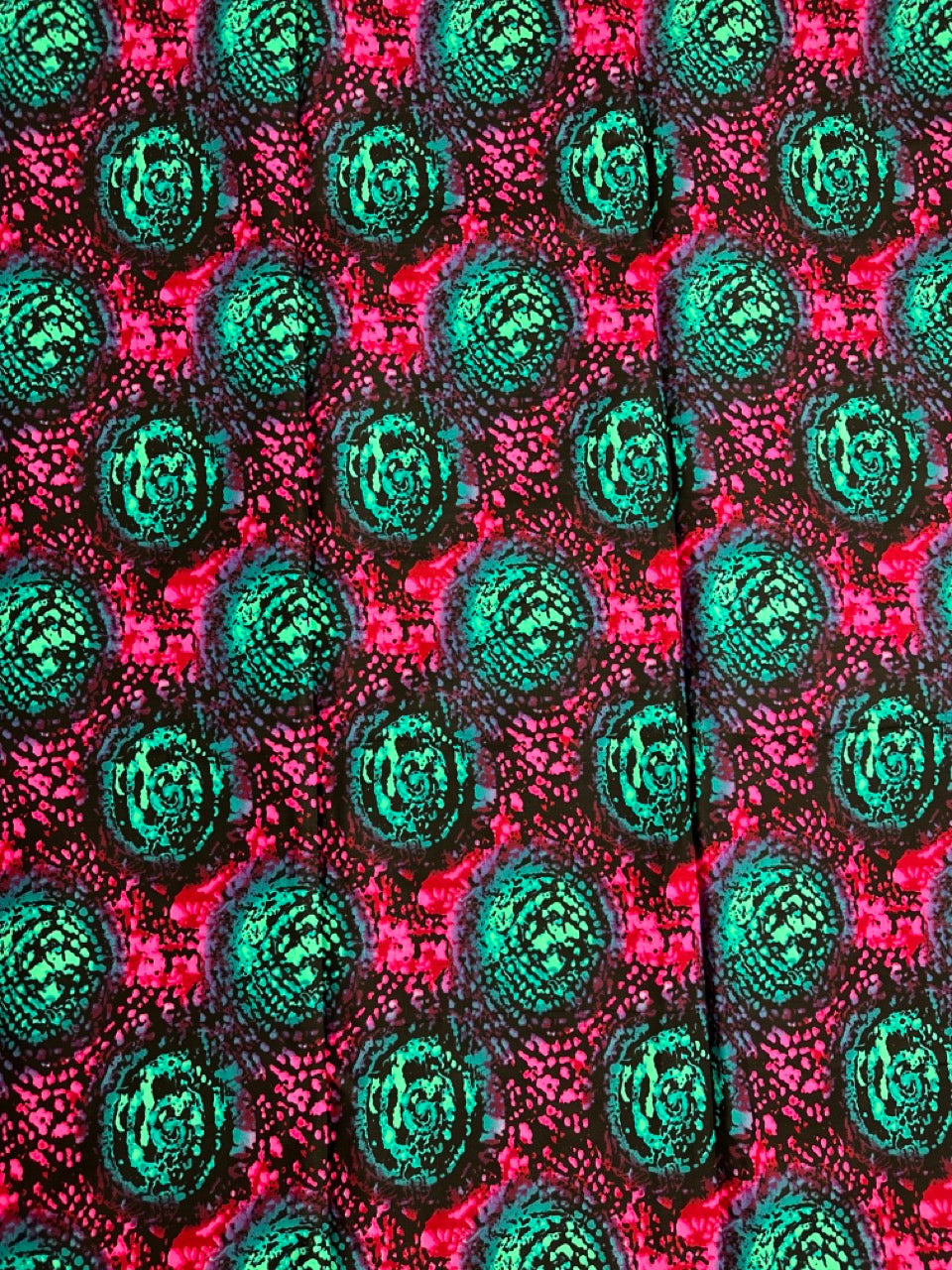 African Print Fabric, Ankara - Pink, Turquoise Fabric
