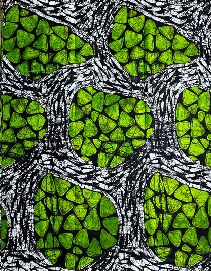 African Print Fabric, Ankara - Green Fabric