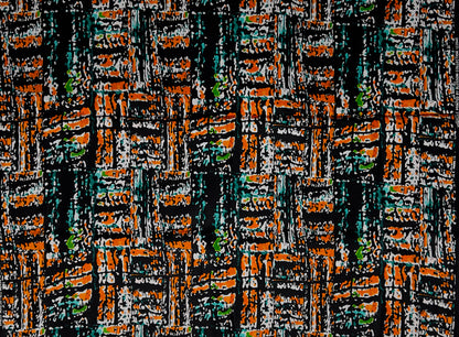 African Print Fabric, Ankara - Orange Fabric