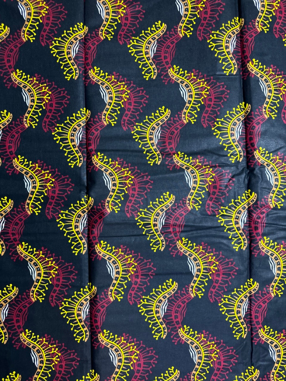 African Print Fabric, Ankara - Red, Yellow Fabric