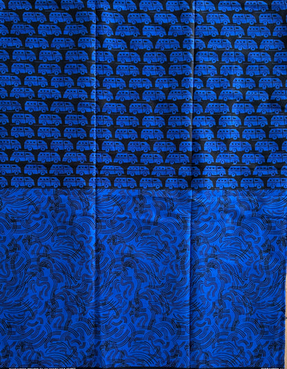 African Print Fabric, Ankara - Blue Fabric