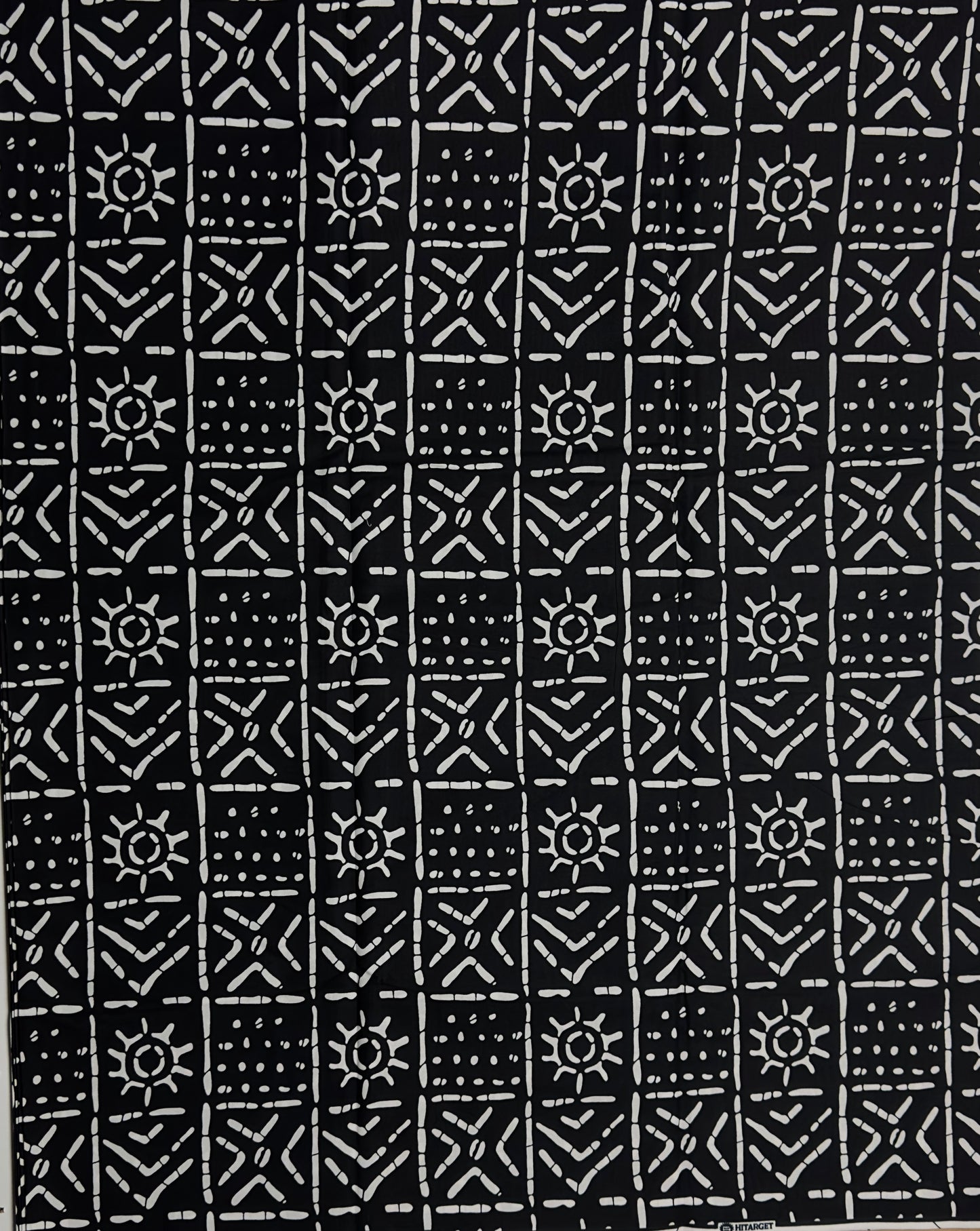 African Print Fabric, Ankara -Black, White Fabric