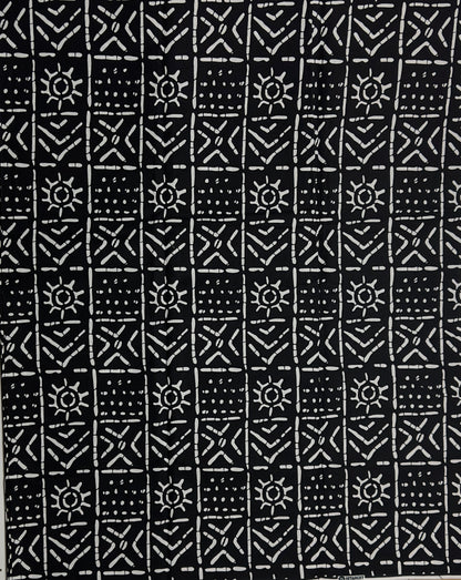 African Print Fabric, Ankara -Black, White Fabric