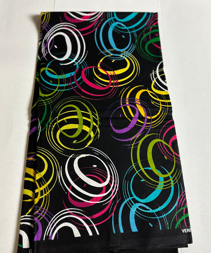 African Print Fabric, Ankara - Black Fabric