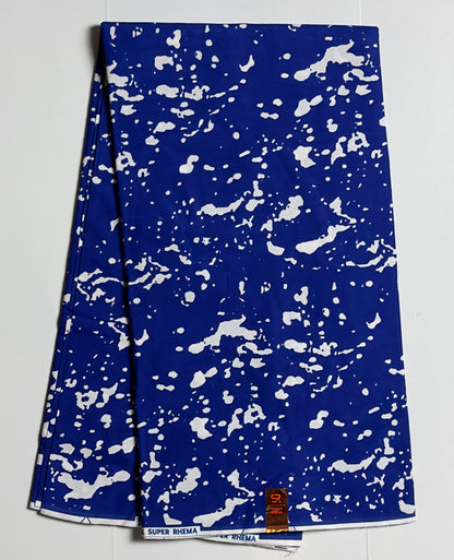 African Print Fabric, Ankara - Blue Fabric