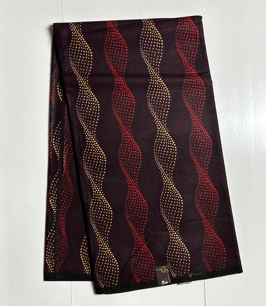 African Print Fabric, Ankara - Red, Marigold Fabric