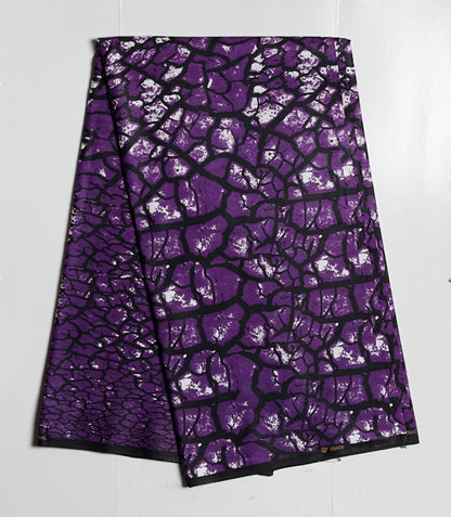 African Print Fabric, Ankara - Purple Fabric