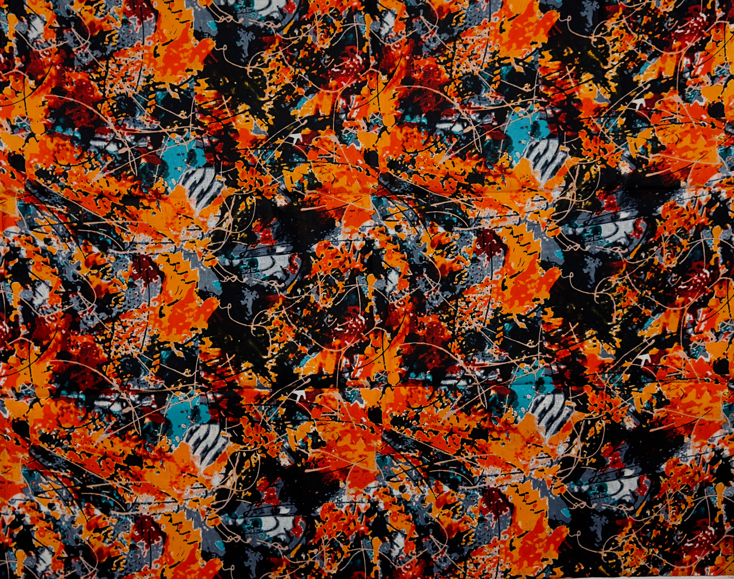 African Print Fabric, Ankara - Orange Fabric
