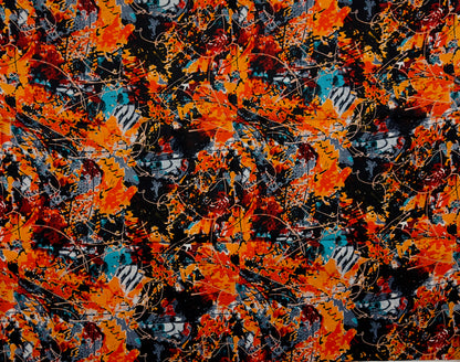 African Print Fabric, Ankara - Orange Fabric