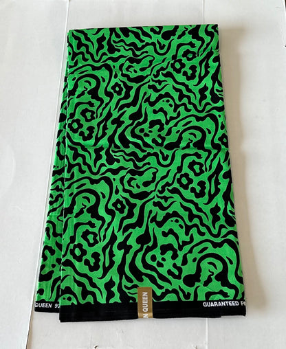 African Print Fabric, Ankara - Green Fabric